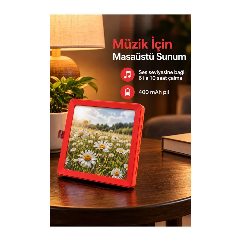 Bluetooth Fotoğraf Çerçevesi Dahili Hoparlörlü Destek Ayaklı Tasarım