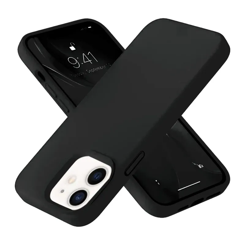 Apple iPhone 12 Kılıf Nano içi Kadife Silikon- Siyah