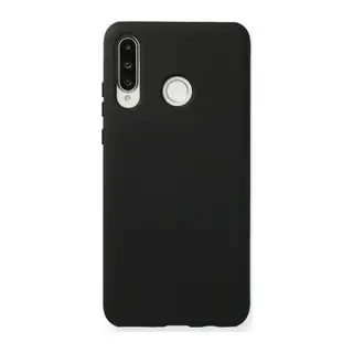 Huawei P30 Lite Kılıf Nano içi Kadife Silikon - Siyah