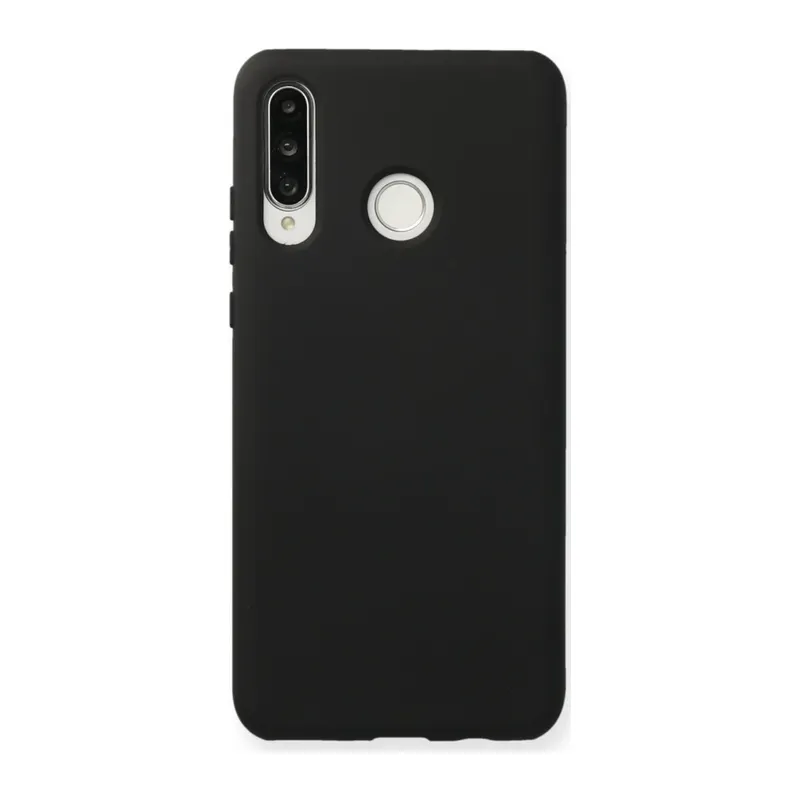 Huawei P30 Lite Kılıf Nano içi Kadife Silikon - Siyah