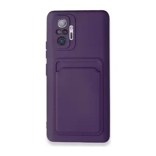 Xiaomi Redmi Note 10 Pro Kılıf Kelvin Kartvizitli Silikon - Derin Mor
