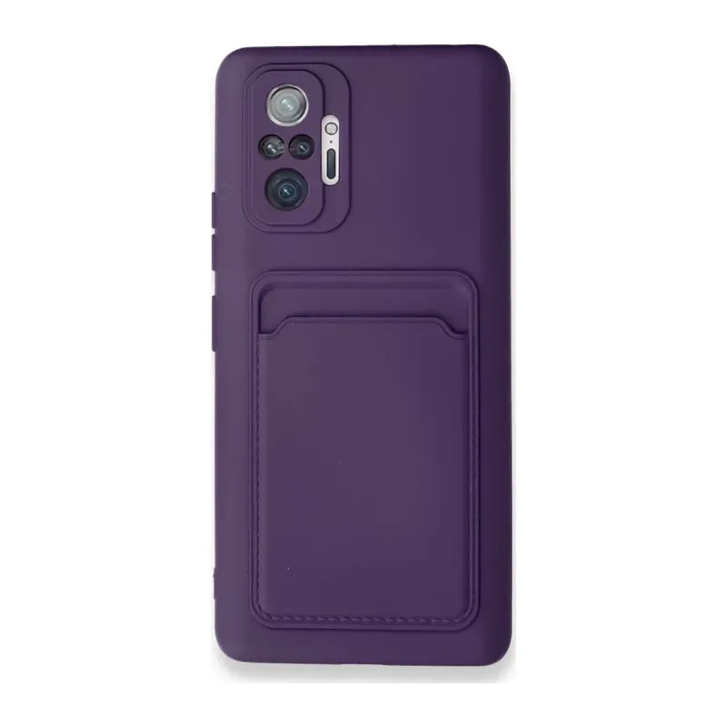 Xiaomi Redmi Note 10 Pro Kılıf Kelvin Kartvizitli Silikon - Derin Mor
