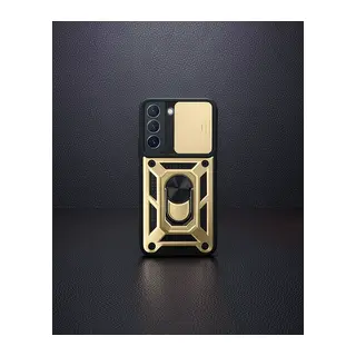 Samsung Galaxy S24 Kılıf Pars Lens Yüzüklü Silikon - Gold