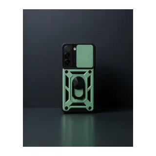 Samsung Galaxy S24 Kılıf Pars Lens Yüzüklü Silikon - Yeşil