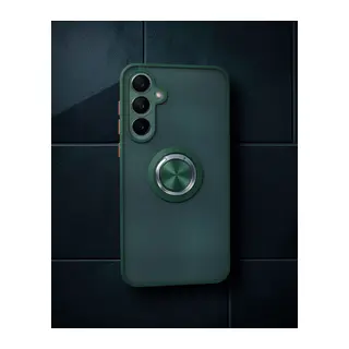 Samsung Galaxy A35 5g Kılıf Montreal Yüzüklü Silikon Kapak - Yeşil