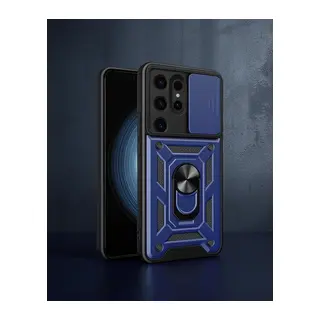 Samsung Galaxy S24 Ultra Kılıf Pars Lens Yüzüklü Silikon - Lacivert