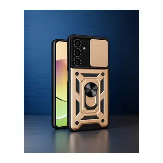 Samsung Galaxy A15 4g Kılıf Pars Lens Yüzüklü Silikon - Gold