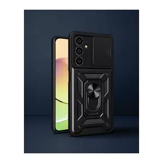 Samsung Galaxy A25 5g Kılıf Pars Lens Yüzüklü Silikon - Siyah