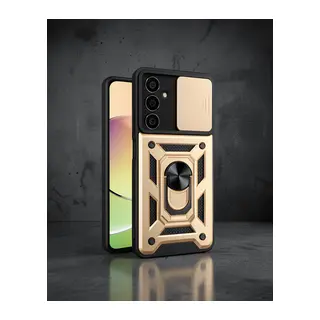 Samsung Galaxy A25 5g Kılıf Pars Lens Yüzüklü Silikon - Gold