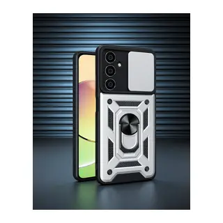 Samsung Galaxy A25 5g Kılıf Pars Lens Yüzüklü Silikon - Gümüş