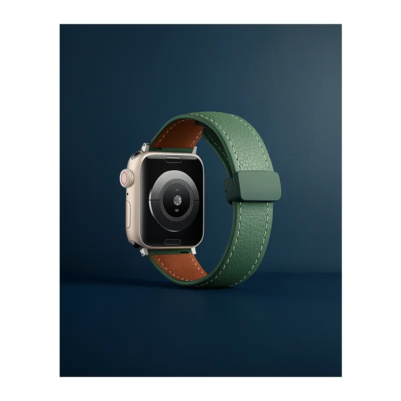 Apple Watch 38mm Kr414 Daks Deri Kordon (saat Değildir) - Koyu Yeşil