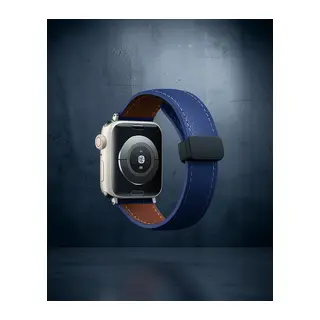 Apple Watch 38mm Kr414 Daks Deri Kordon (saat Değildir) - Lacivert