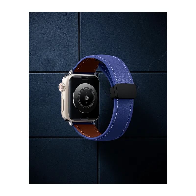 Apple Watch 42mm Kr414 Daks Deri Kordon (saat Değildir) - Lacivert