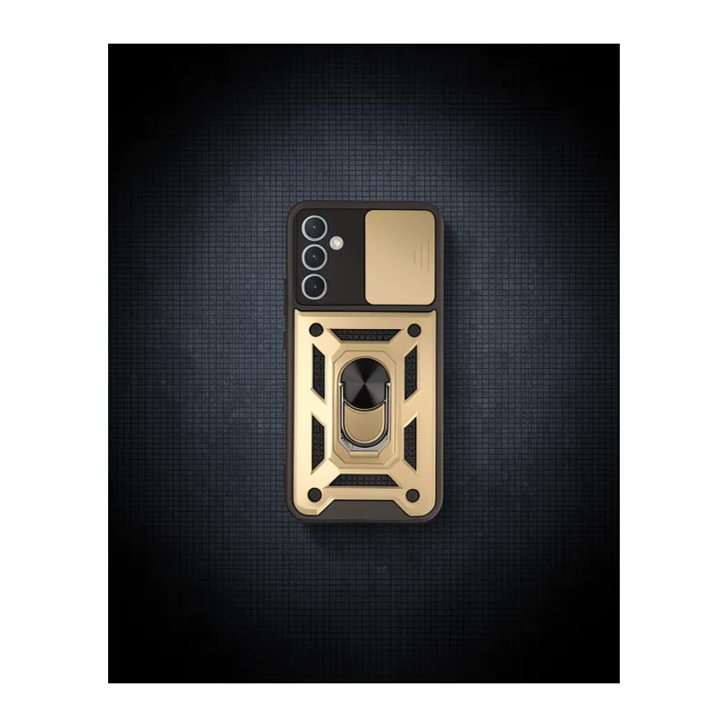 Samsung Galaxy A54 5g Kılıf Pars Lens Yüzüklü Silikon - Gold