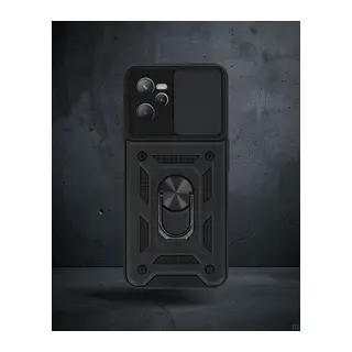 Realme C35 Kılıf Pars Lens Yüzüklü Silikon - Siyah