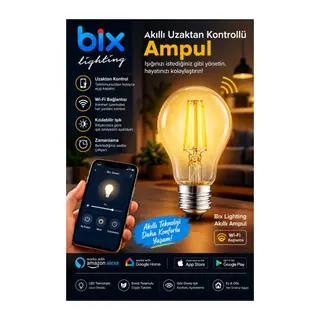 6W Daylight A+ Akıllı Ampul WiFi Uzaktan Kontrol Dim Edilebilir Alexa Google Uyumlu E27 Sarı