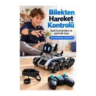 Saat ve El Kumandalı Işıklı Robot Köpek