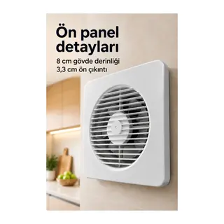 150 mm Bağlantılı Dekoratif Duvar Havalandırma Aspiratörü