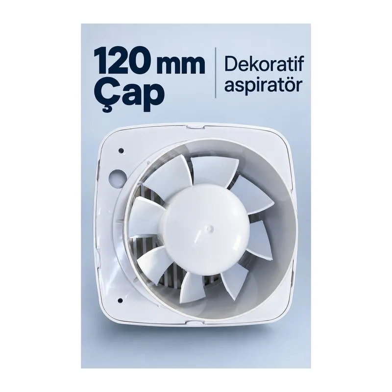 Beyaz Dekoratif Aspiratör 16 W 180 m³/h