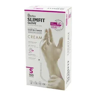 Reflex Slimfit Glove KOD-030 S Krem Pudrasız Muayene Eldiven 100LÜ
