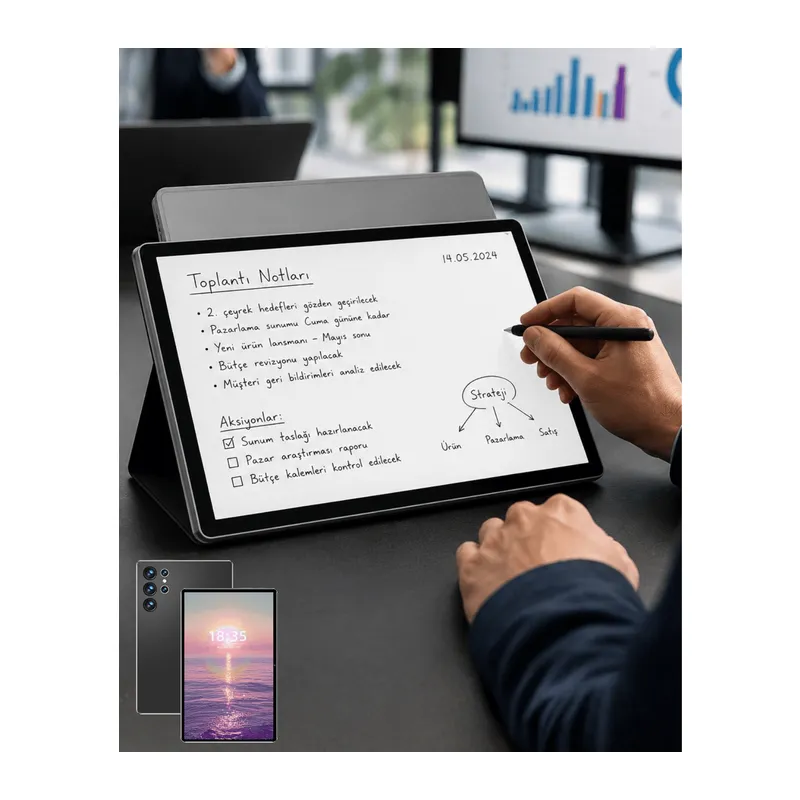 10.1 İnç Android Tablet 16GB RAM 1TB Depolama Klavyeli Tablet Seti