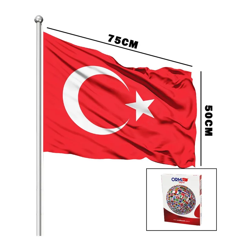 Türk Bayrağı Alpaka Kumaş 50X75CM