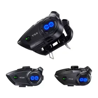 Y5X RGB Işıklı Intercom 5 Kişi Bağlantılı 1000mAh Motosiklet Bluetooth Kulaklık Seti