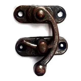 Yay Gözü, Ahşap Kutu Klipsi - Küçük 28x33 mm, Antik, 1 Adet