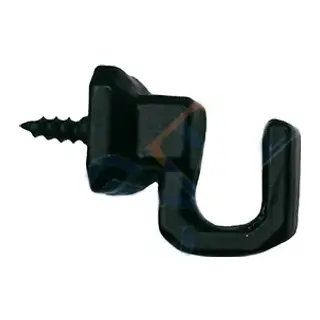 Vidalı Kanca, Askı Küçük - 15x18mm, Siyah - 1 Adet