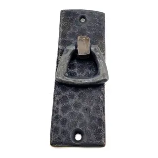 Antika Tarz Dekoratif Pirinç Dik Dövme Mobilya Kulbu - 90x31 mm, Oksit