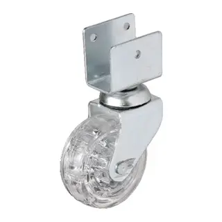 328 - 50x20 mm Şeffaf Makaralı Kısa U Tablalı Teker 4 Adet