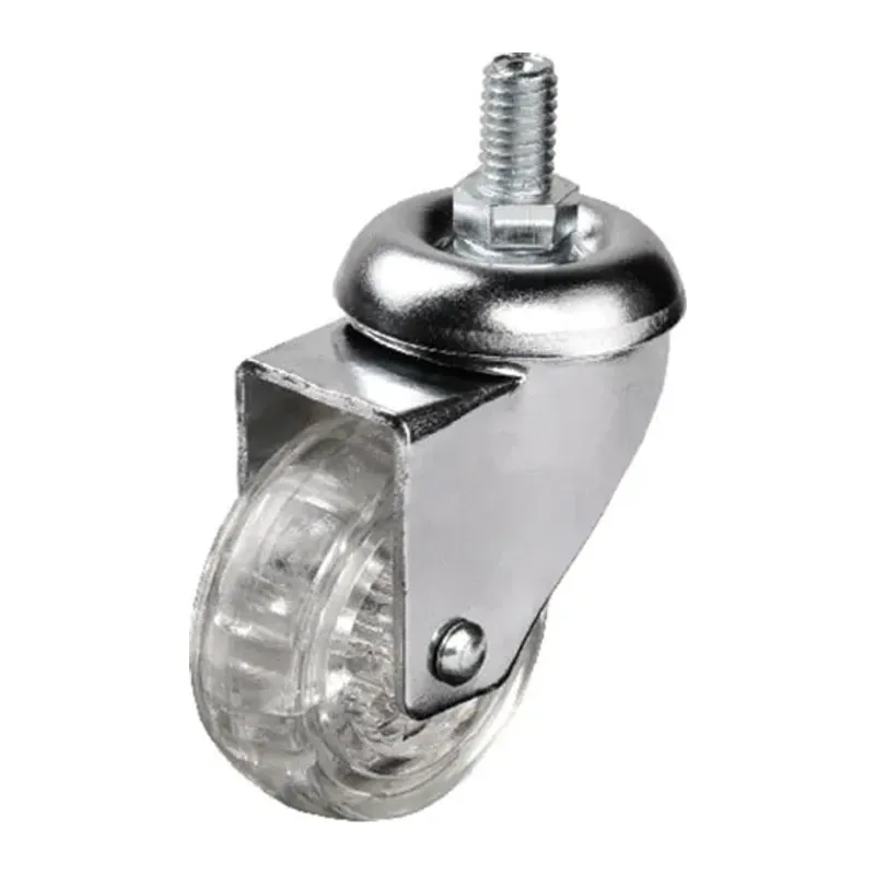 302 - 50x20 mm Şeffaf Makaralı Vidalı Teker