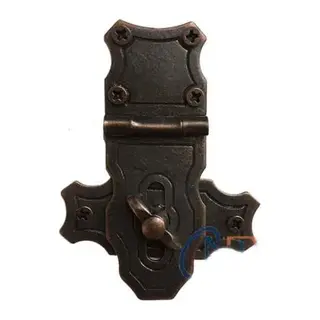 Dekoratif Anahtarlı Sandık Askısı - 40x55mm, Oksit, 1 Adet