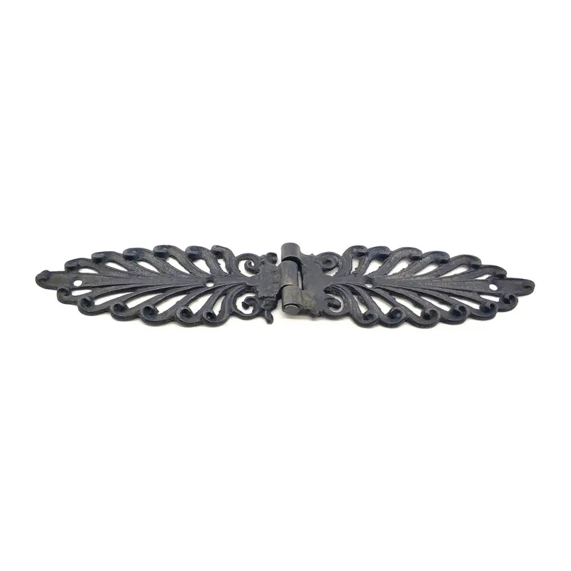 Antika Tarz Dekoratif Pirinç Yaprak Desenli Menteşe - 55x265 mm, Oksit