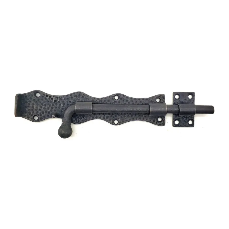 Antika Tarz Dekoratif Pirinç Dövme Kapı Sürgüsü - 20cm, Oksit