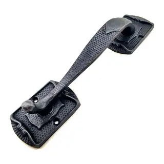 Antika Tarz Dekoratif Pirinç Ayak Tip Büyük Kapı Çekme Kolu - 220x50mm, Oksit