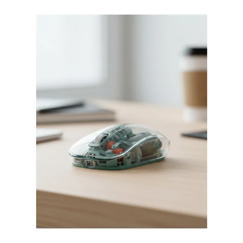 Bluetooth ve 2.4G USB Destekli Pilli Kablosuz Şeffaf Mouse