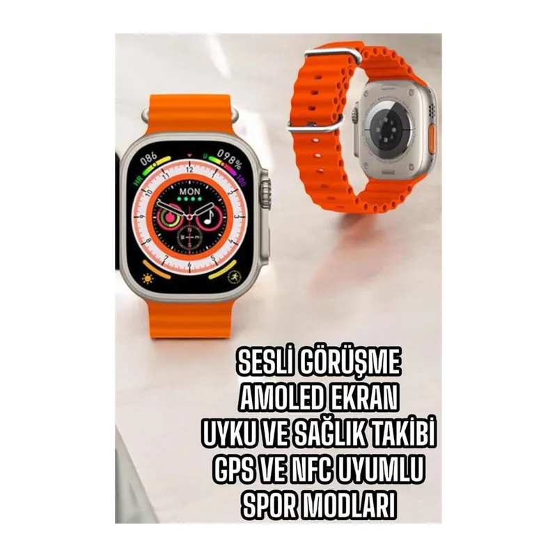 Yeni Nesil Akıllı Saat Nabız Ölçer Sağlık Ölçer ve Kalori Ölçer Uyku Takibi NFC Özelliği