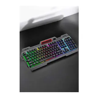 Led Işıklı Oyuncu Klavye Usb Girişli RGB Işıklı Q Klavye Mouse Hediyeli