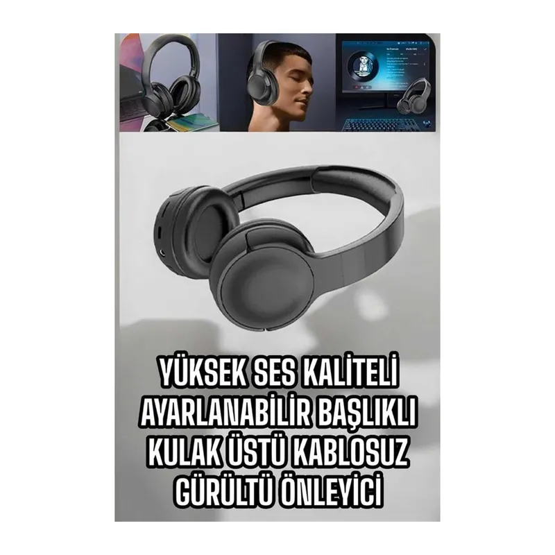 Kablosuz Bluetooth Kulaklık ANC/ENC Destekli Kulak Üstü Yüksek Ses Kaliteli