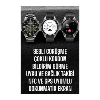 Akıllı Saat Titreşimli Pusula Nabız ve Tansiyon Ölçer NFC Uyumlu