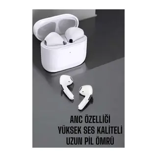 Beyaz Yeni Nesil Pro Bluetooth Kulaklık Yüksek Ses Kaliteli ANC Özelliği