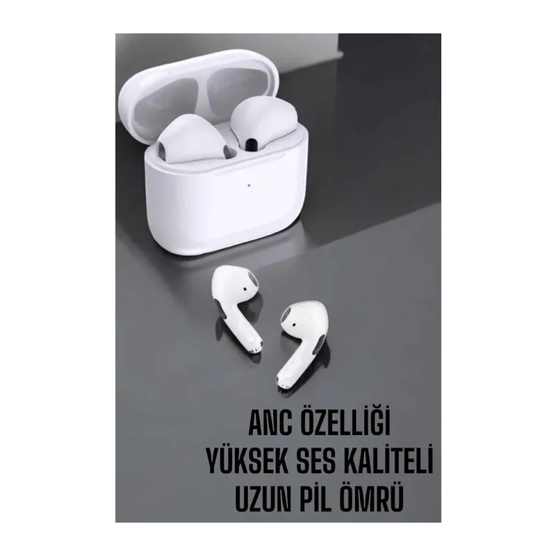 Beyaz Yeni Nesil Pro Bluetooth Kulaklık Yüksek Ses Kaliteli ANC Özelliği