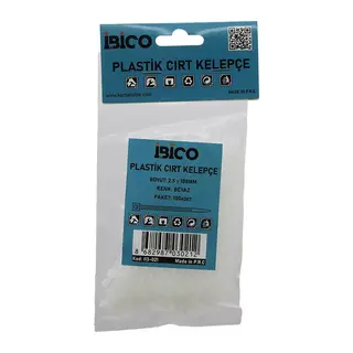 100PCS Beyaz 2.5X100MM Plastik Cırt Kelepçe
