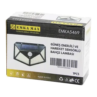 4 Açılı Solar - Hareket Sensörlü Aplik Duvar Lambası Dış Mekan 9.5 X 13.5CM