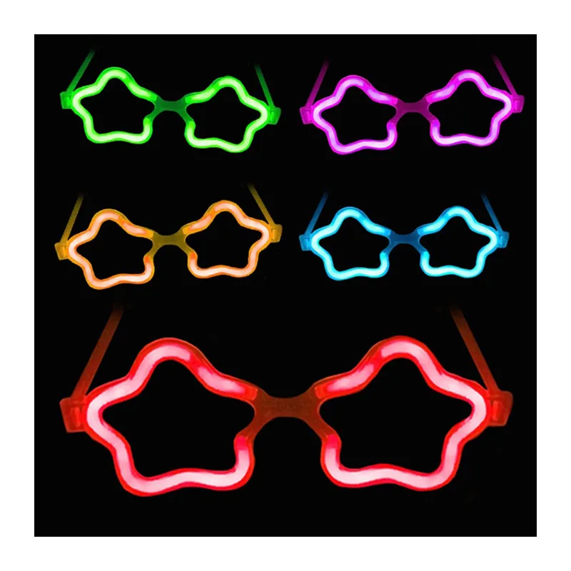 Yıldız Glow Gözlük - Yıldız Şekilli Glow Stick Gözlüğü - Glow Partisi Gözlük 12 Adet