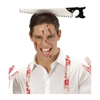 Kafaya Saplanmış Halloween Kanlı Testere Şaka Tacı