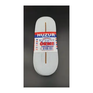 Beyaz - 2CM Paça Lastik Yassı Geniş 10MT