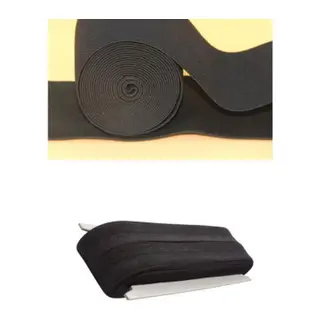 Siyah - 1.5CM Paça Lastik Yassı Geniş 10MT.