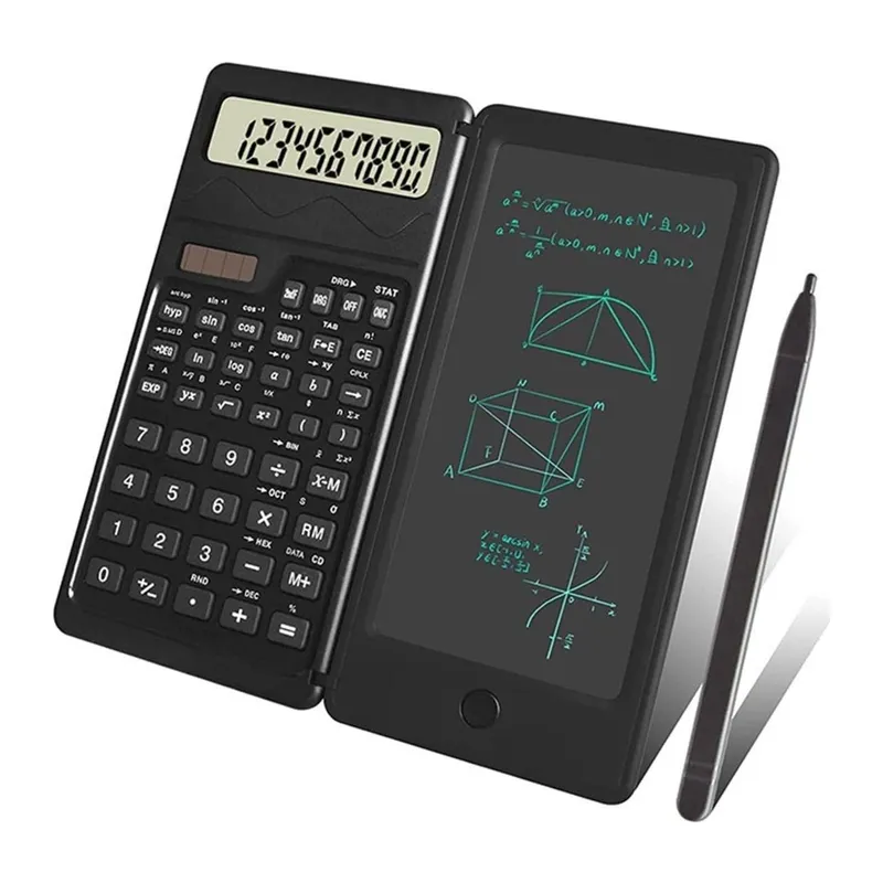 Silinebilir LCD Yazı Tabletli,Kalemli Katlanabilir Bilimsel Hesap Makinesi
